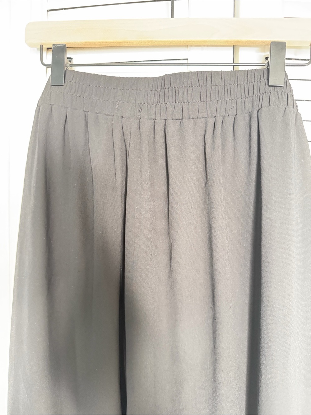 Miss Avenue Wide Leg Pants Women 2X Black Good Chiffon Overlay Tied Waist - Picture 7 of 16